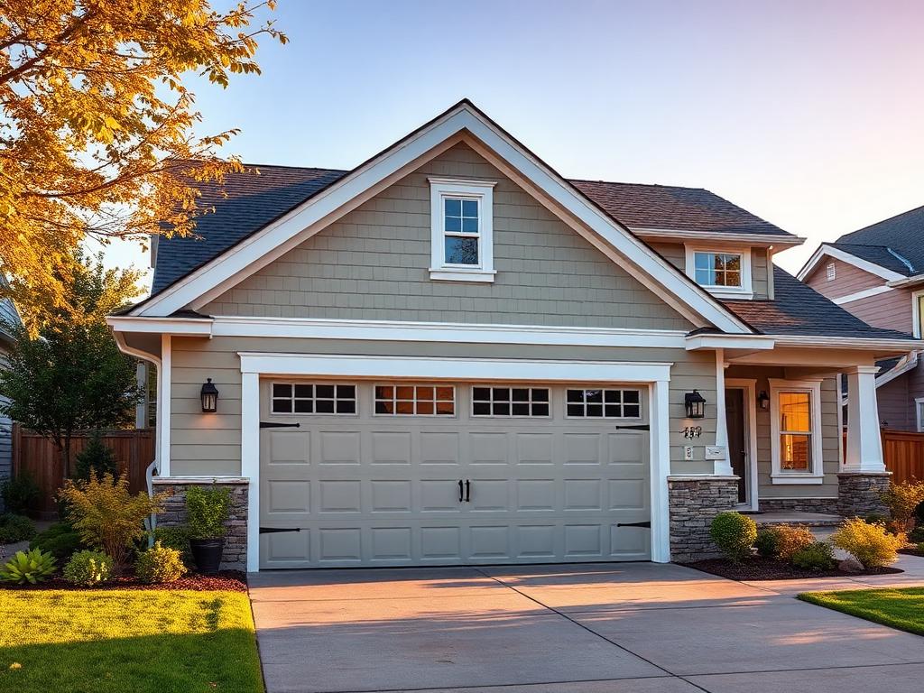 Beautiful craftsman home with perfectly matched garage door